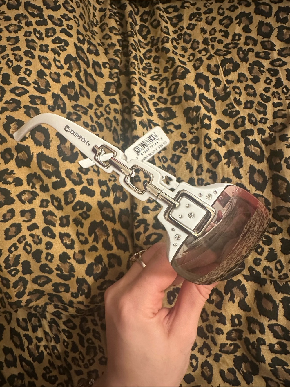 Vintage 2000s blinged white southpole sunglasses